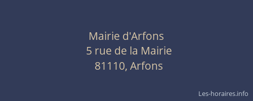 Mairie d'Arfons