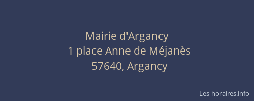 Mairie d'Argancy