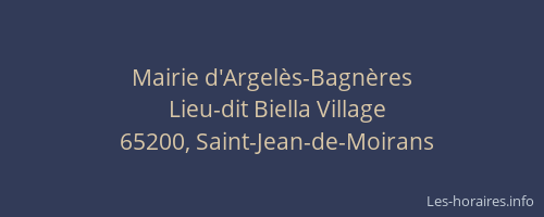 Mairie d'Argel&egrave;s-Bagn&egrave;res