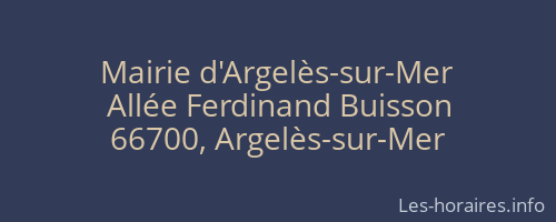 Mairie d'Argelès-sur-Mer