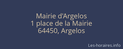 Mairie d'Argelos