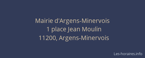 Mairie d'Argens-Minervois