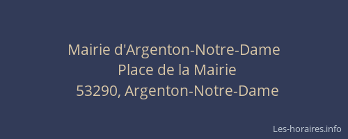 Mairie d'Argenton-Notre-Dame