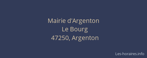Mairie d'Argenton