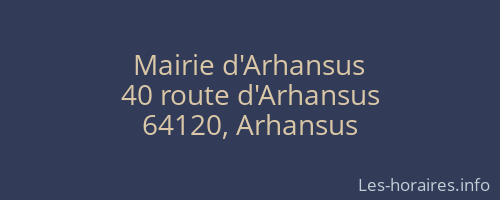Mairie d'Arhansus