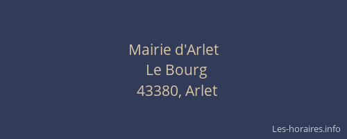 Mairie d'Arlet