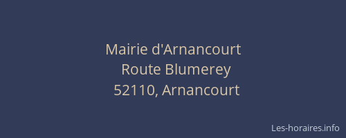 Mairie d'Arnancourt