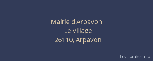 Mairie d'Arpavon