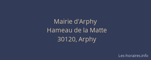 Mairie d'Arphy