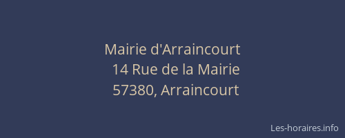 Mairie d'Arraincourt