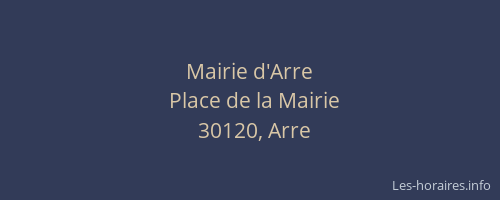 Mairie d'Arre