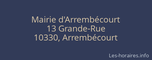 Mairie d'Arrembécourt