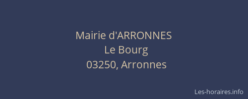 Mairie d'ARRONNES
