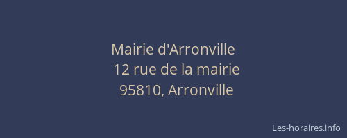 Mairie d'Arronville