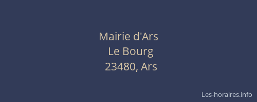Mairie d'Ars