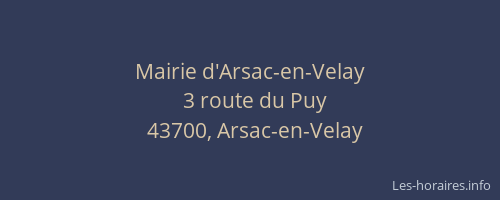 Mairie d'Arsac-en-Velay