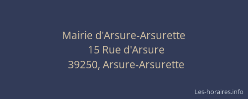 Mairie d'Arsure-Arsurette