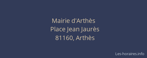 Mairie d'Arth&egrave;s