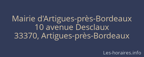 Mairie d'Artigues-pr&egrave;s-Bordeaux
