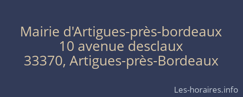 Mairie d'Artigues-pr&egrave;s-bordeaux