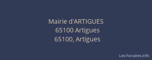 Mairie d'ARTIGUES