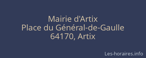 Mairie d'Artix