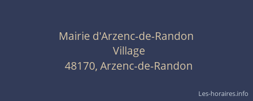 Mairie d'Arzenc-de-Randon