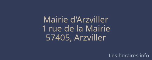 Mairie d'Arzviller