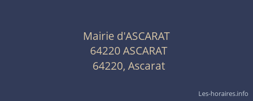 Mairie d'ASCARAT