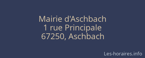 Mairie d'Aschbach
