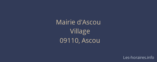 Mairie d'Ascou