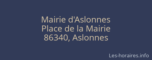 Mairie d'Aslonnes