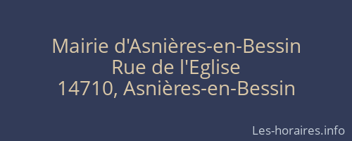 Mairie d'Asnières-en-Bessin