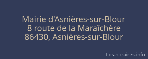 Mairie d'Asnières-sur-Blour