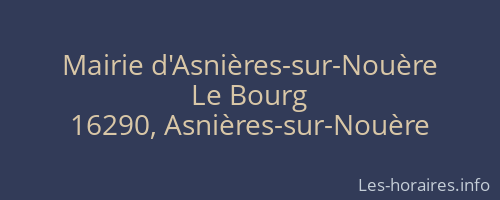 Mairie d'Asnières-sur-Nouère
