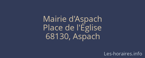 Mairie d'Aspach