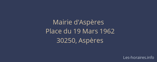 Mairie d'Asp&egrave;res