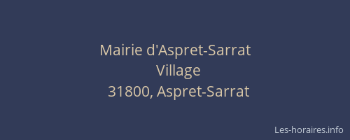 Mairie d'Aspret-Sarrat