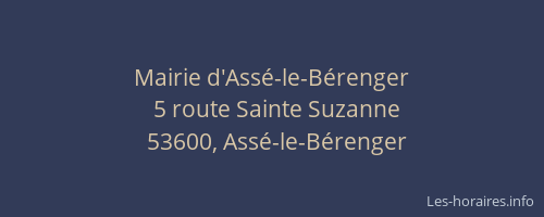 Mairie d'Ass&eacute;-le-B&eacute;renger