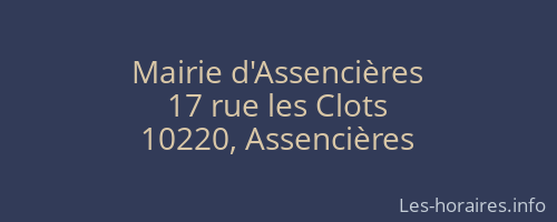 Mairie d'Assencières