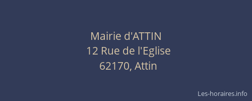 Mairie d'ATTIN