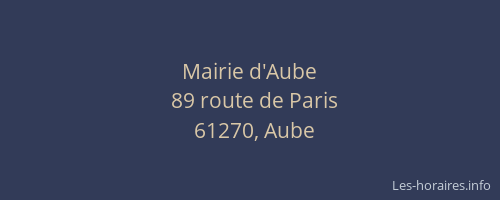 Mairie d'Aube