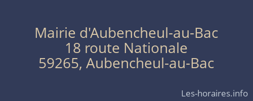 Mairie d'Aubencheul-au-Bac