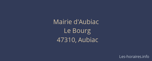Mairie d'Aubiac