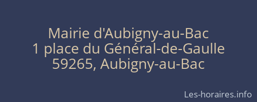 Mairie d'Aubigny-au-Bac