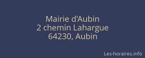Mairie d'Aubin
