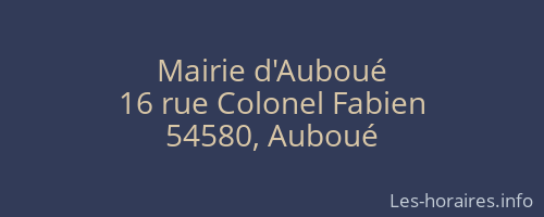 Mairie d'Auboué