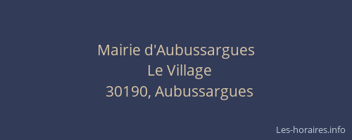 Mairie d'Aubussargues