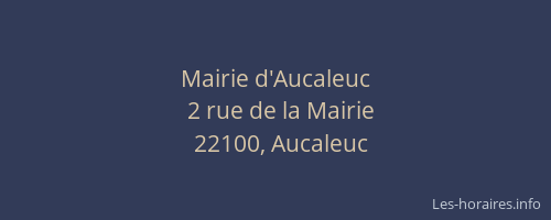 Mairie d'Aucaleuc