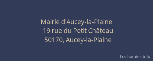 Mairie d'Aucey-la-Plaine